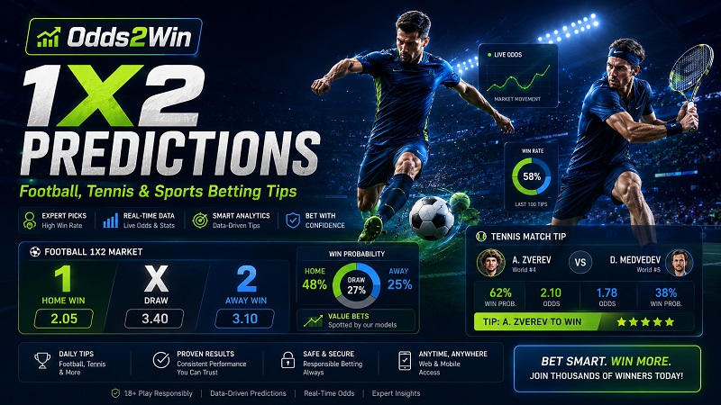 1X2 predictions guide for football, tennis and match-result betting markets
