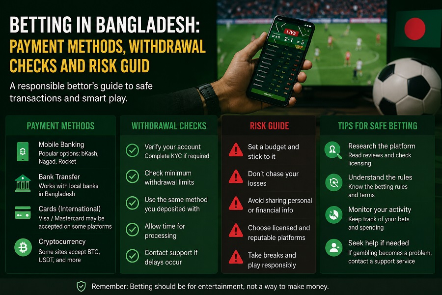 Betting in Bangladesh payment methods withdrawal checks and risk guide