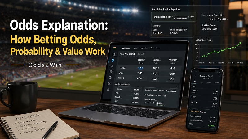 Odds explanation: how betting odds, implied probability and bookmaker margin work