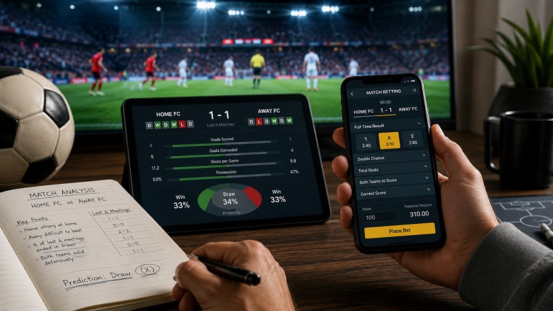 Strategy for betting on a draw in football