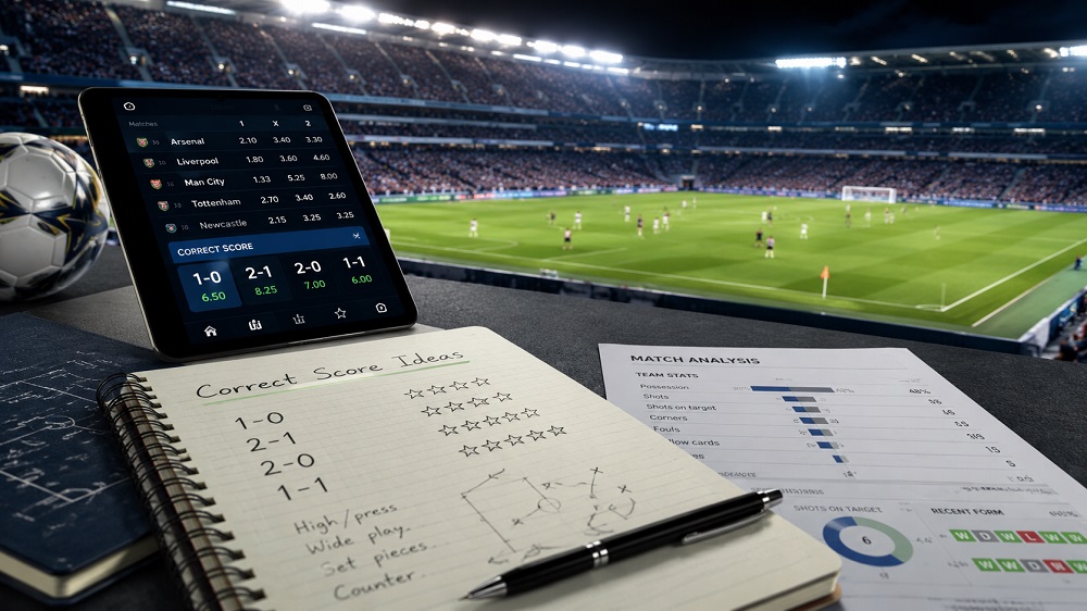 Correct score football predictions with match analysis notes
