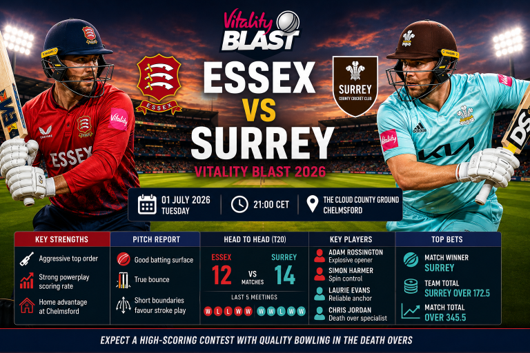 Essex vs Surrey Vitality Blast 01 July Prediction