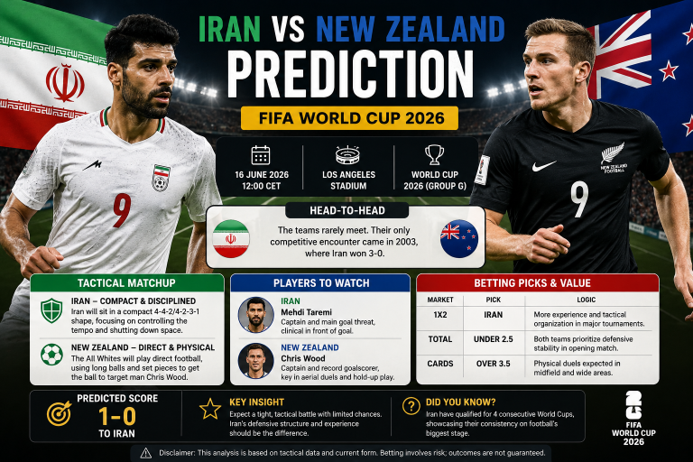 Iran vs New Zealand Prediction FIFA World Cup 2026