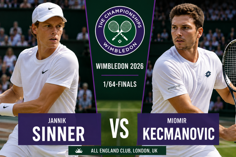 Jannik Sinner vs Miomir Kecmanovic Wimbledon