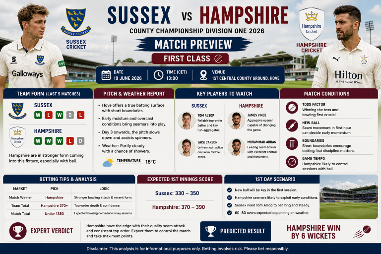 Sussex vs Hampshire County Championship One