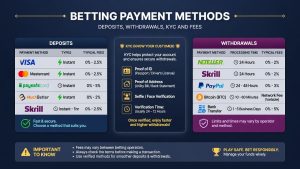 Betting Payment Methods: Deposits, Withdrawals & KYC