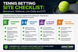 Tennis Betting Site Checklist: Retirement, Walkover, Live Odds and KYC