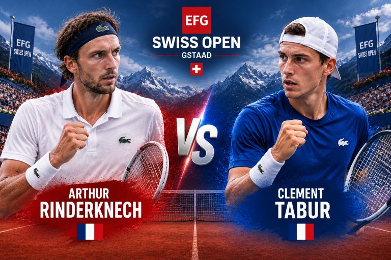 Arthur Rinderknech vs Clement Tabur EFG Swiss Open Prediction