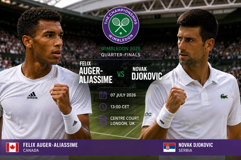 Felix Auger-Aliassime vs Novak Djokovic Wimbledon