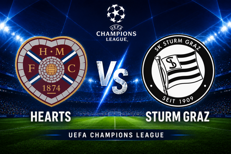 Hearts vs Sturm Graz UEFA Champions League Prediction