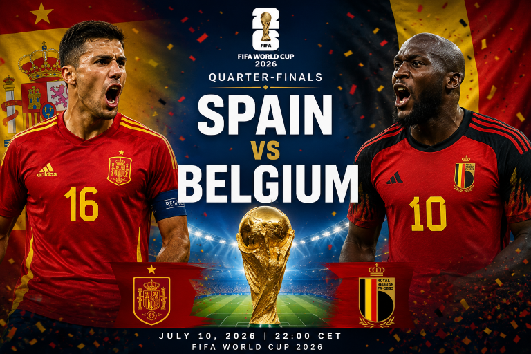 Spain vs Belgium FIFA World Cup 2026 Quarter-finals