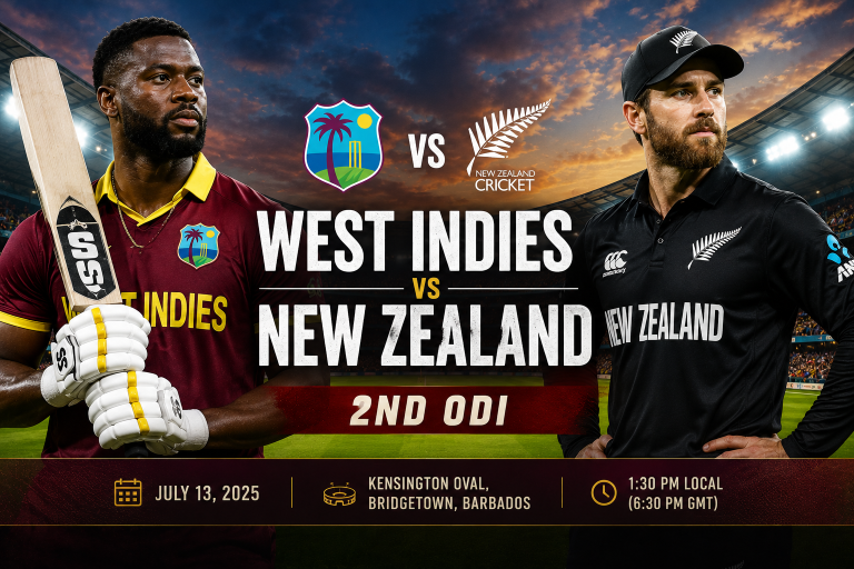 West Indies vs New Zealand 2nd ODI