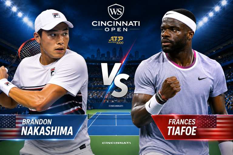 Brandon Nakashima vs Frances Tiafoe ATP Cincinnati Prediction